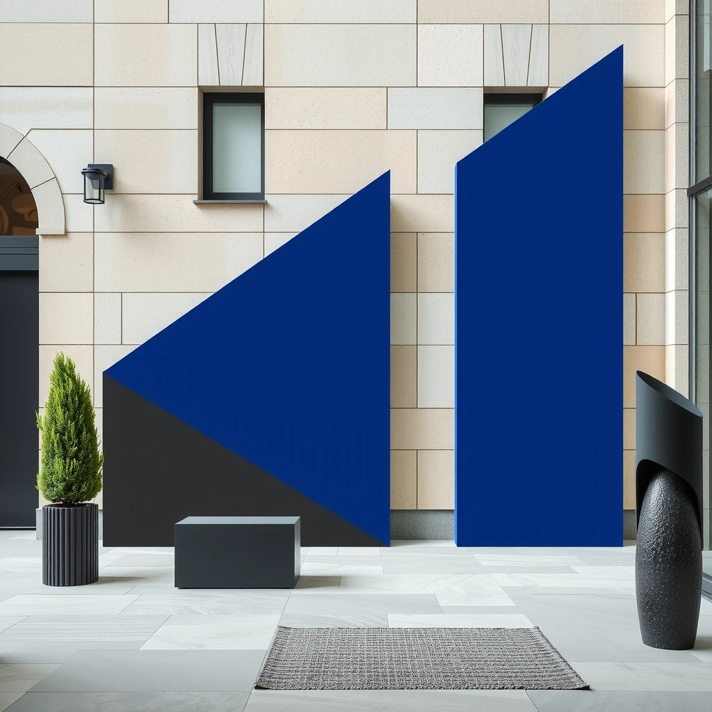 Abstract Blue Geometry